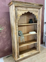 Kirei Home Natural Large Indian Mango Wood Bookcase - Image 2 of 5