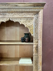 Kirei Home Natural Large Indian Mango Wood Bookcase - Image 4 of 5