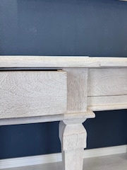 Kirei Home White Hand Carved Mango Wood Console Table - Image 6 of 8