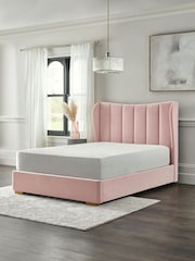 Opulent Chenille Light Rose Pink Grace Upholstered Bed Frame - Image 2 of 7