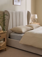 Tweedy Plain Light Natural Grace Upholstered Bed Frame - Image 2 of 8