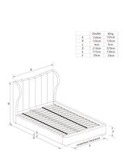 Tweedy Plain Light Natural Grace Upholstered Bed Frame - Image 5 of 8