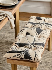 Black Large Floral Bench Cushion - Image 1 of 4
