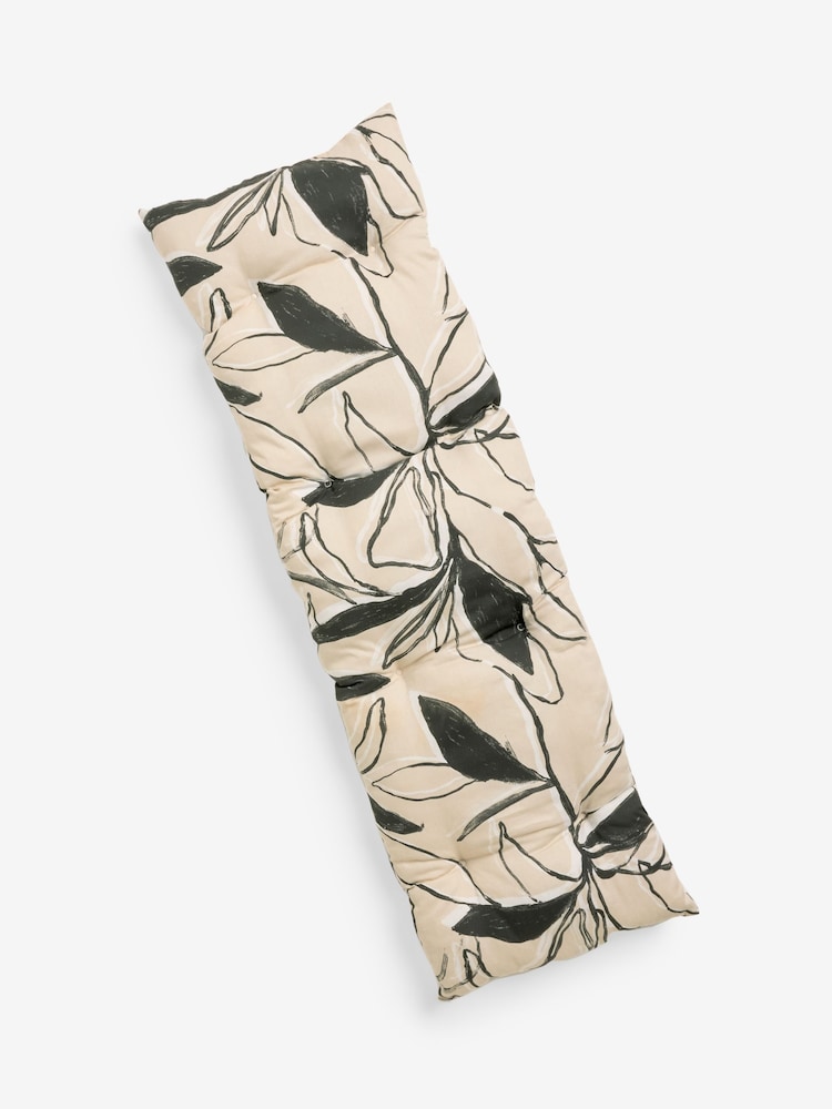 Black Large Floral Bench Cushion - Image 2 of 4