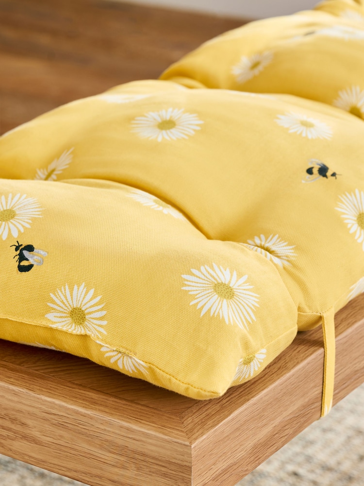 Yellow Daisy and Bee Bench Cushion - Image 4 of 4