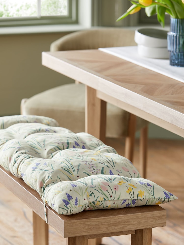 Green Lila Floral Bench Cushion - Image 1 of 4