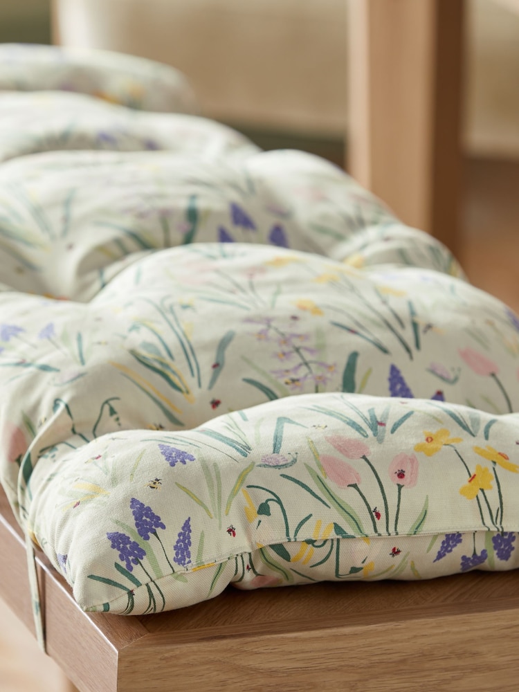Green Lila Floral Bench Cushion - Image 4 of 4