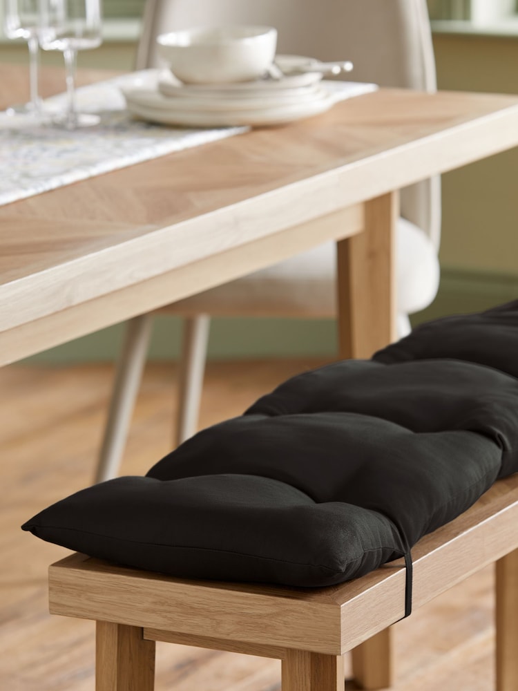 Green Thyme Cotton Bench Cushion - Image 1 of 4