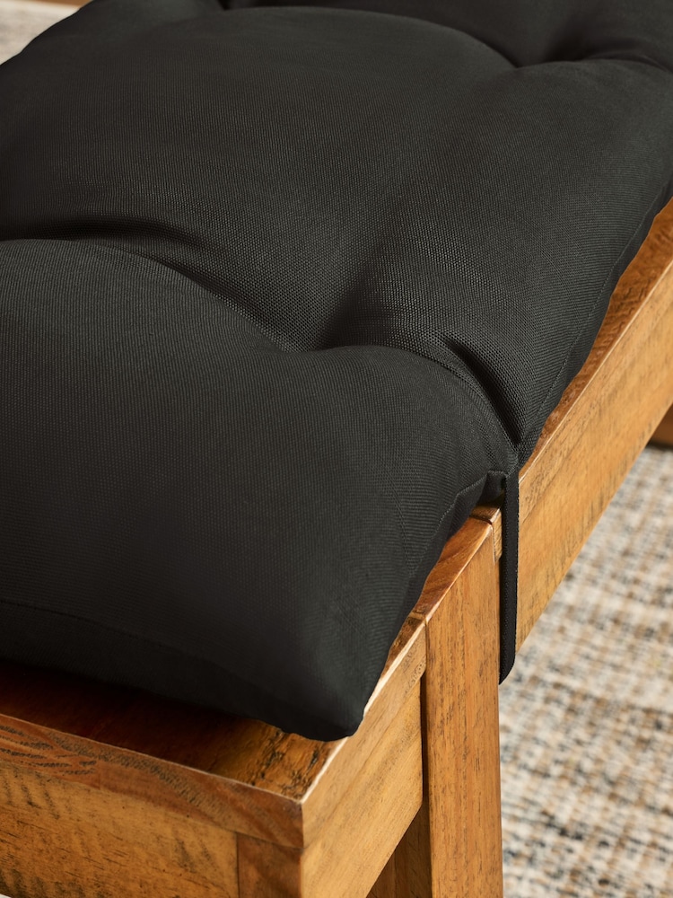 Black Cotton Bench Cushion - Image 4 of 4