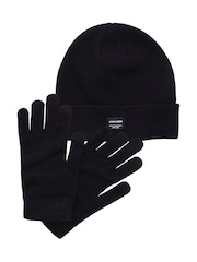 Черная шапка и перчатки JACK & JONES JUNIOR - Изображение 1 из 4