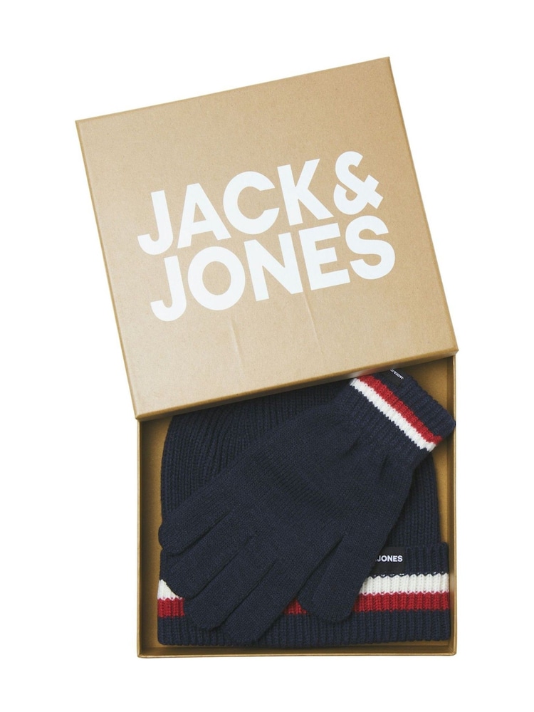 Подарочный комплект для мальчиков из шапочки и перчаток Jack & Jones Junior - Изображение 1 из 2