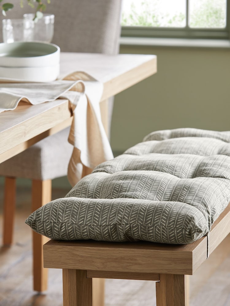 Grey Chevron Bench Cushion - Image 1 of 4