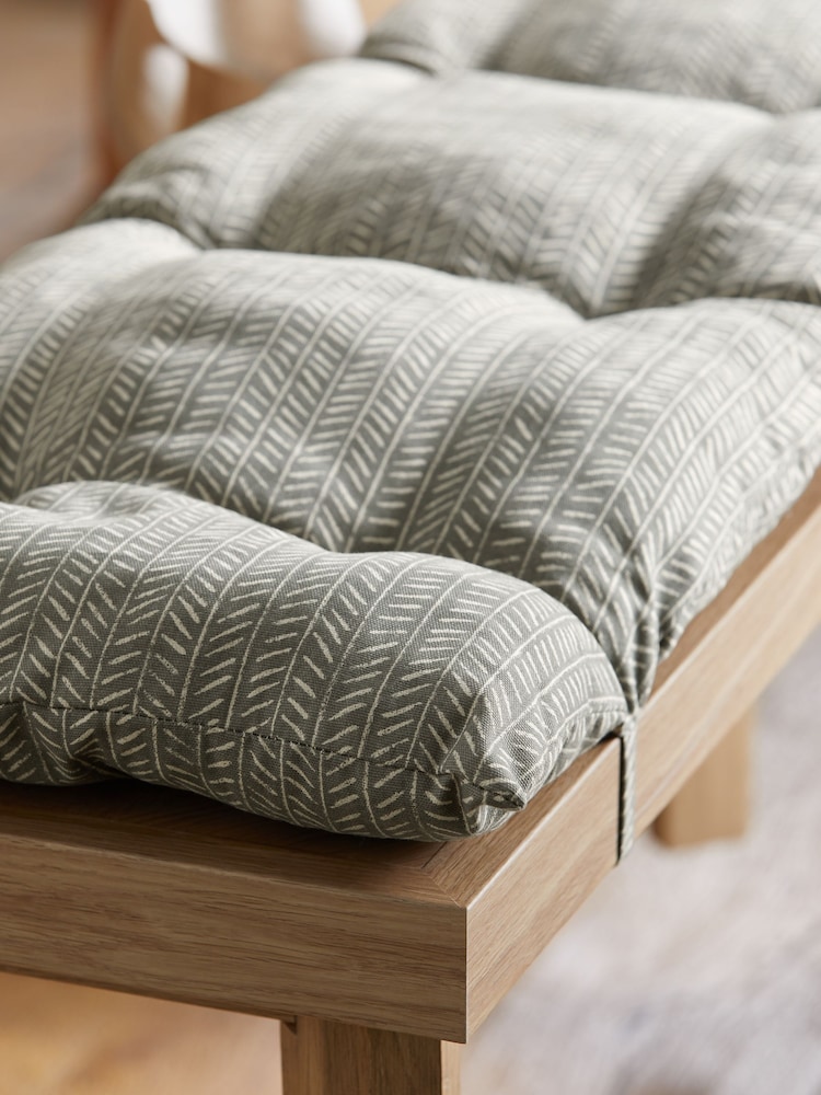 Grey Chevron Bench Cushion - Image 4 of 4