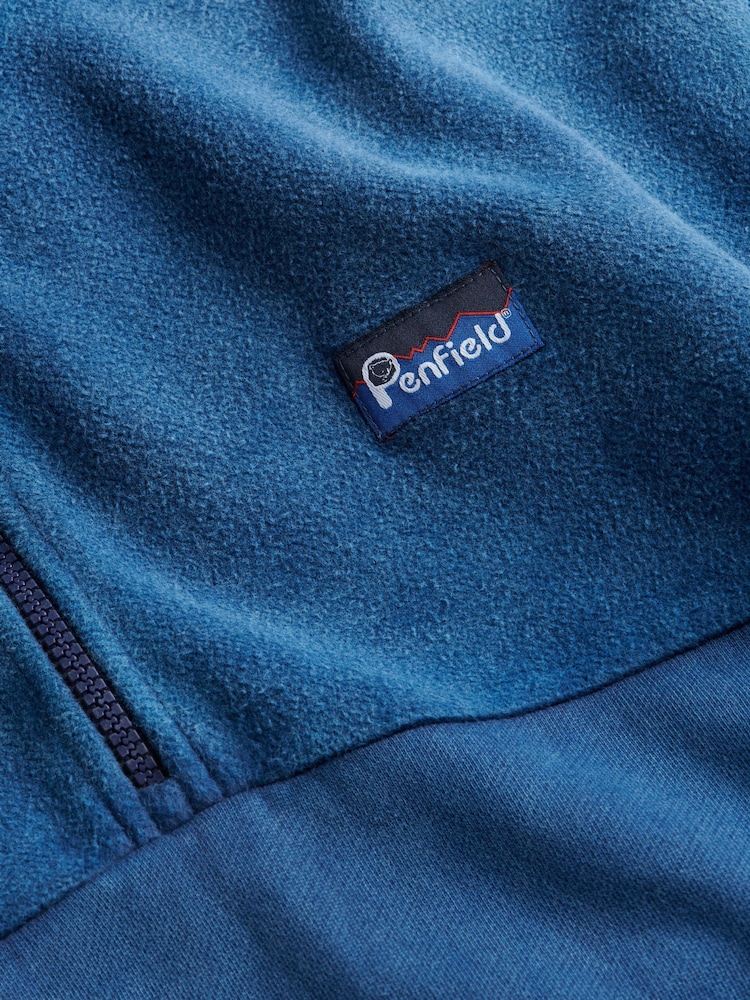 Penfield Blue Mens Washed Panelled Funnel Neck Sweatshirt - Image 2 of 4