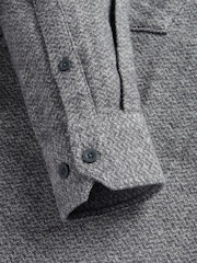 Penfield Grey Mens 100% Cotton Brushed Textured Overshirt - Image 4 of 5