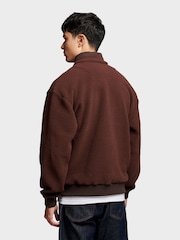 Penfield Brown Mens Quarter Zip funnel Neck Fleece Sweatshirt - Image 2 of 8
