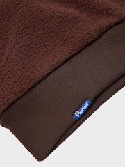 Penfield Brown Mens Quarter Zip funnel Neck Fleece Sweatshirt - Image 7 of 8