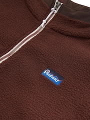 Penfield Brown Mens Quarter Zip funnel Neck Fleece Sweatshirt - Image 8 of 8
