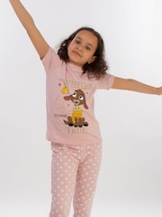 Brands In Pink Girls Baby Disney Wish Come True Valentino Hearts 100% Cotton Pyjamas - Image 1 of 3