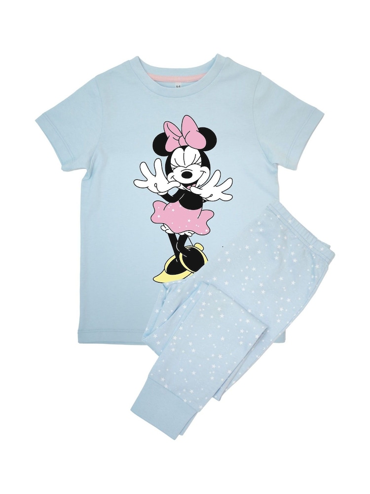 Brands In Blue Baby Disney Minnie Mouse Pose Stars100% Cotton Pyjamas - Image 2 of 3