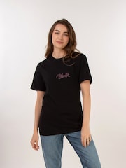 Brands In Black Blondie Singing Repeat Logos Women Boyfriend Fit Music T-Shirt - Image 2 of 4