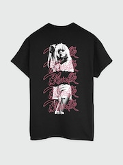 Brands In Black Blondie Singing Repeat Logos Women Boyfriend Fit Music T-Shirt - Image 4 of 4