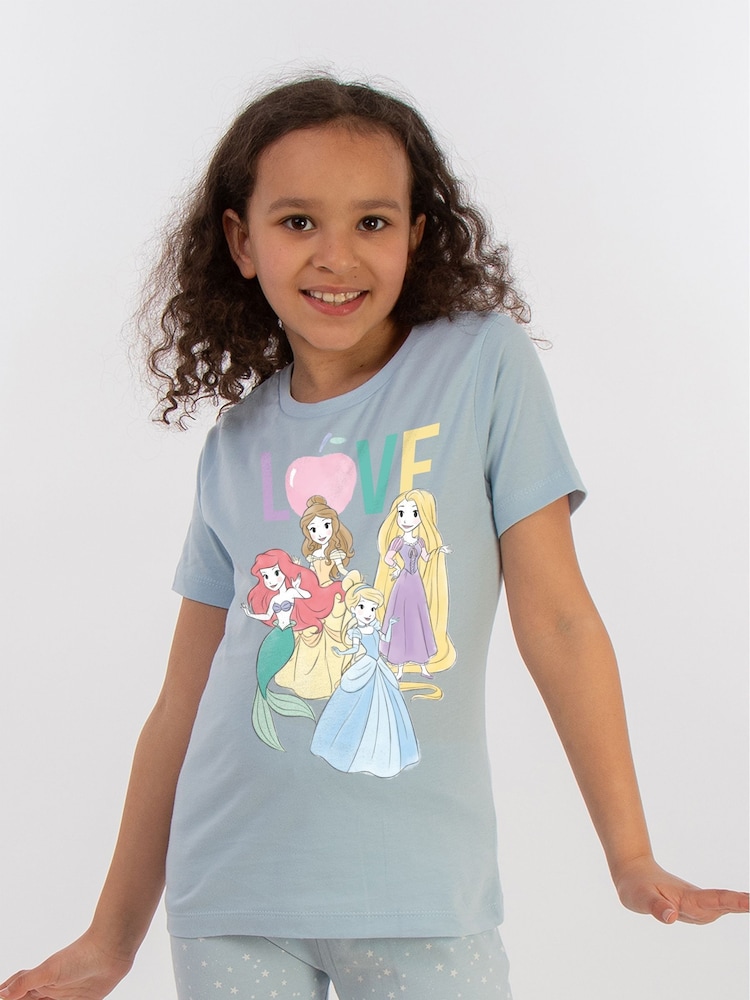 Brands In Blue Girls Baby 100% Cotton Disney Princess Love Stars Pyjamas - Image 1 of 3 Brands In Blue Girls Baby 100% Cotton Disney Princess Love Stars Pyjamas - Image 1 of 3
