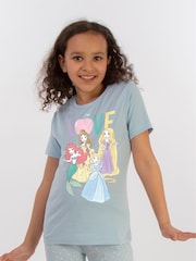 Brands In Blue Girls Baby 100% Cotton Disney Princess Love Stars Pyjamas - Image 3 of 3