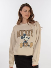 Brands In Natural Women Leopard Print Disney Mickey Mouse Sweatshirt - Image 1 of 3