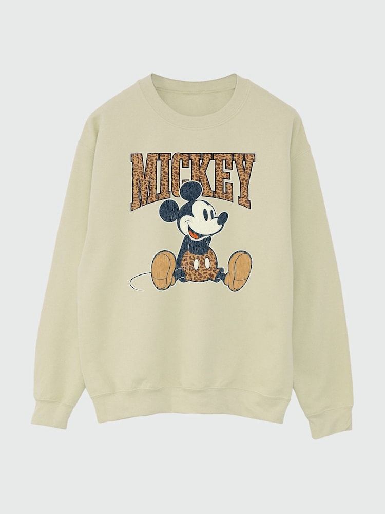 Brands In Natural Women Leopard Print Disney Mickey Mouse Sweatshirt - Image 2 of 3