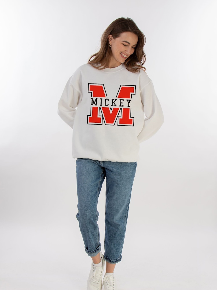 Brands In White Women Disney Mickey Mouse Letter M Sweatshirt - Image 1 of 3