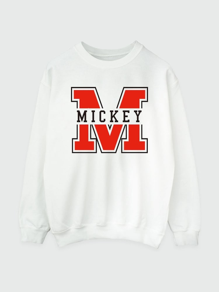 Brands In White Disney Mickey Mouse Letter M Womens Sweatshirt - Image 2 of 4 Brands In White Disney Mickey Mouse Letter M Womens Sweatshirt - Image 2 of 4