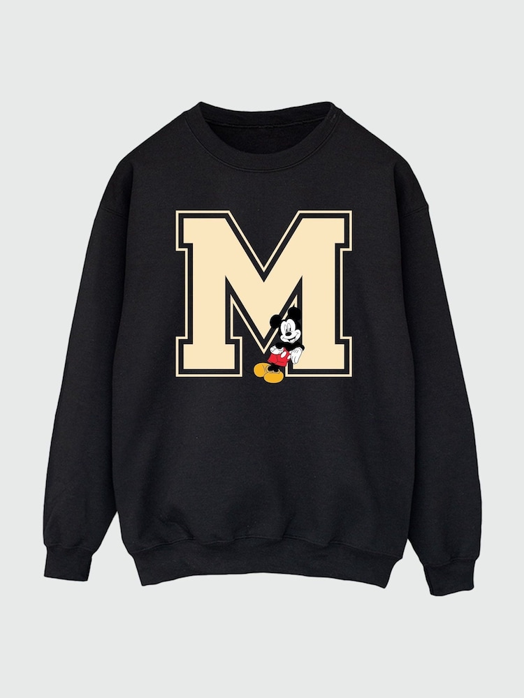 Brands In Black Disney Mickey Mouse M Leaning Womens Sweatshirt - Image 2 of 3 Brands In Black Disney Mickey Mouse M Leaning Womens Sweatshirt - Image 2 of 3