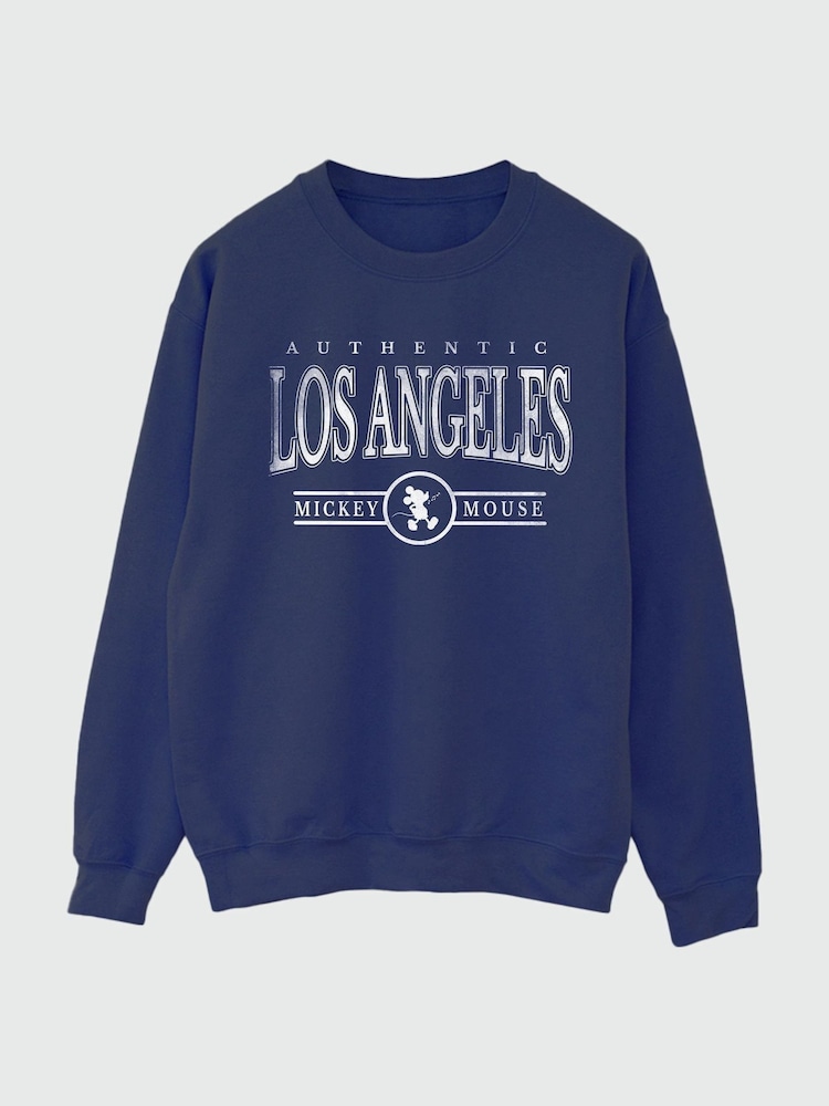 Brands In Blue Women Disney Mickey Mouse Los Angeles Varsity Sweatshirt - Image 2 of 3