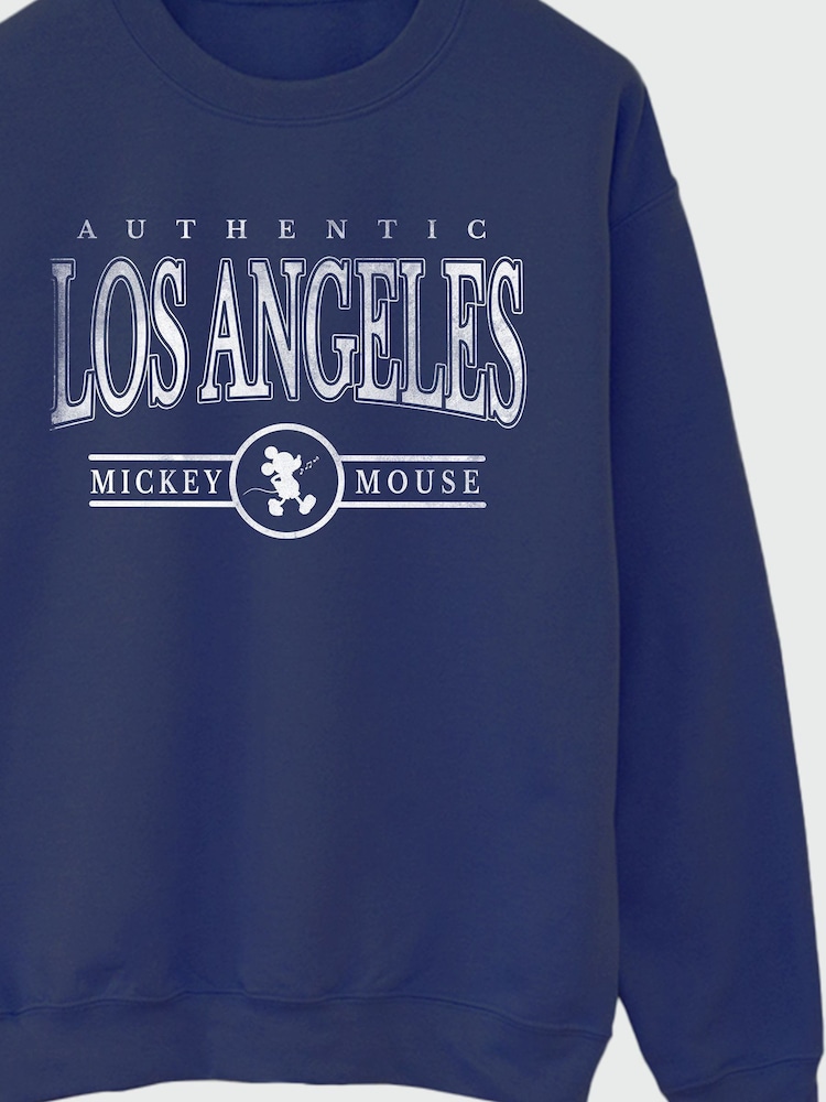 Brands In Blue Women Disney Mickey Mouse Los Angeles Varsity Sweatshirt - Image 3 of 3