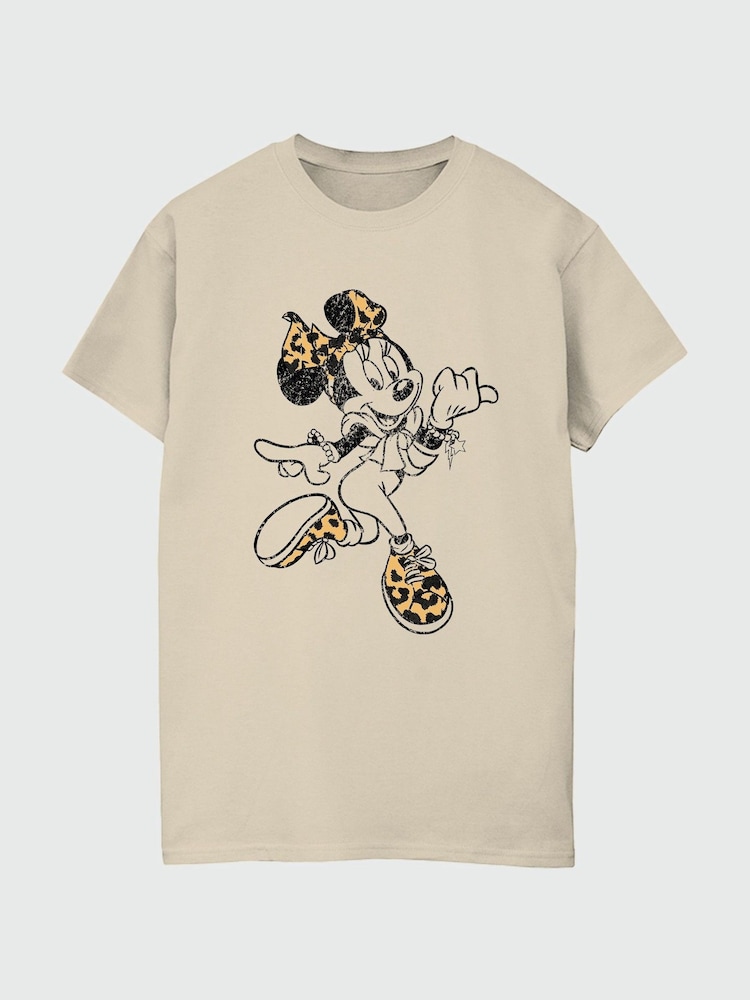 Brands In Natural Women Boyfriend Fit 100% Cotton Disney Minnie Mouse Jump T-Shirt - Image 2 of 3