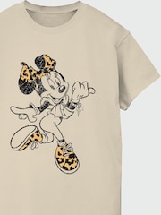 Brands In Natural Women Boyfriend Fit 100% Cotton Disney Minnie Mouse Jump T-Shirt - Image 3 of 3
