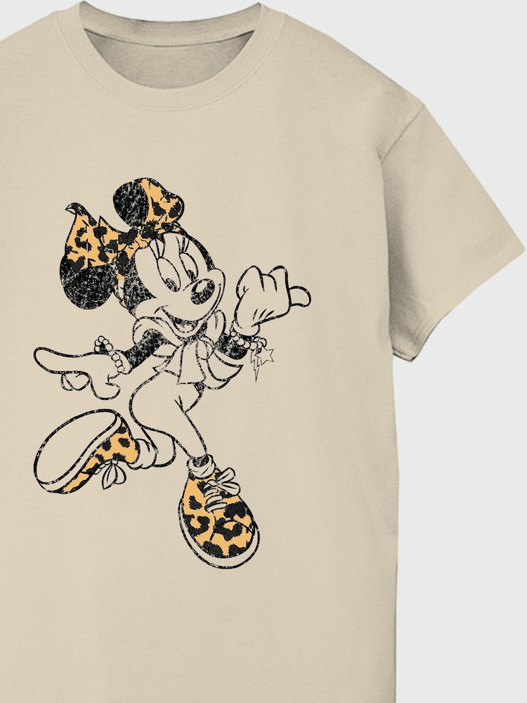 Brands In Natural Women Boyfriend Fit 100% Cotton Disney Minnie Mouse Jump T-Shirt - Image 3 of 3