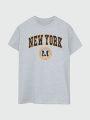 Brands In Grey Women Boyfriend Fit Disney Mickey Mouse New York Seal Heather T-Shirt - Image 2 of 3