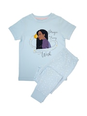 Brands In Blue Baby Girls Disney Wish Magic Asha Stars 100% Cotton Pyjamas - Image 2 of 3