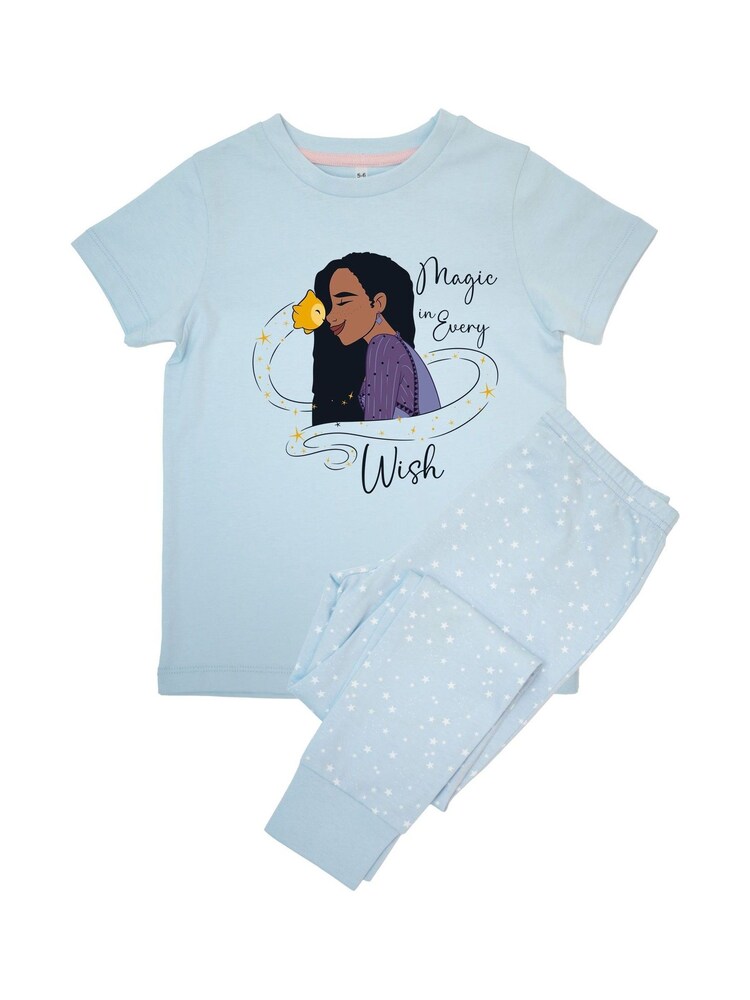Brands In Blue Baby Girls Disney Wish Magic Asha Stars 100% Cotton Pyjamas - Image 2 of 3 Brands In Blue Baby Girls Disney Wish Magic Asha Stars 100% Cotton Pyjamas - Image 2 of 3