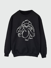 Brands In Black Women Disney Lilo And Stitch Outline Sweatshirt - Image 2 of 3