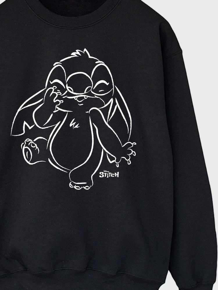 Brands In Black Women Disney Lilo And Stitch Outline Sweatshirt - Image 3 of 3