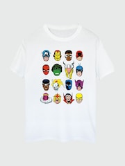 Brands In White 100% Cotton Marvel Comics Faces Mens T-Shirt - Image 2 of 3