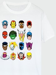 Brands In White 100% Cotton Marvel Comics Faces Mens T-Shirt - Image 3 of 3