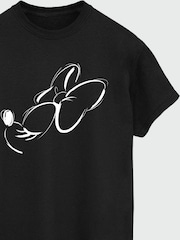 Brands In Black Women Boyfriend Fit Disney Minnie Mouse Face 100% Cotton T-Shirt - Image 3 of 3