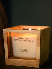 French Connection Natural Wooden Surround Orange Ginger Candle 200G - Image 1 of 6