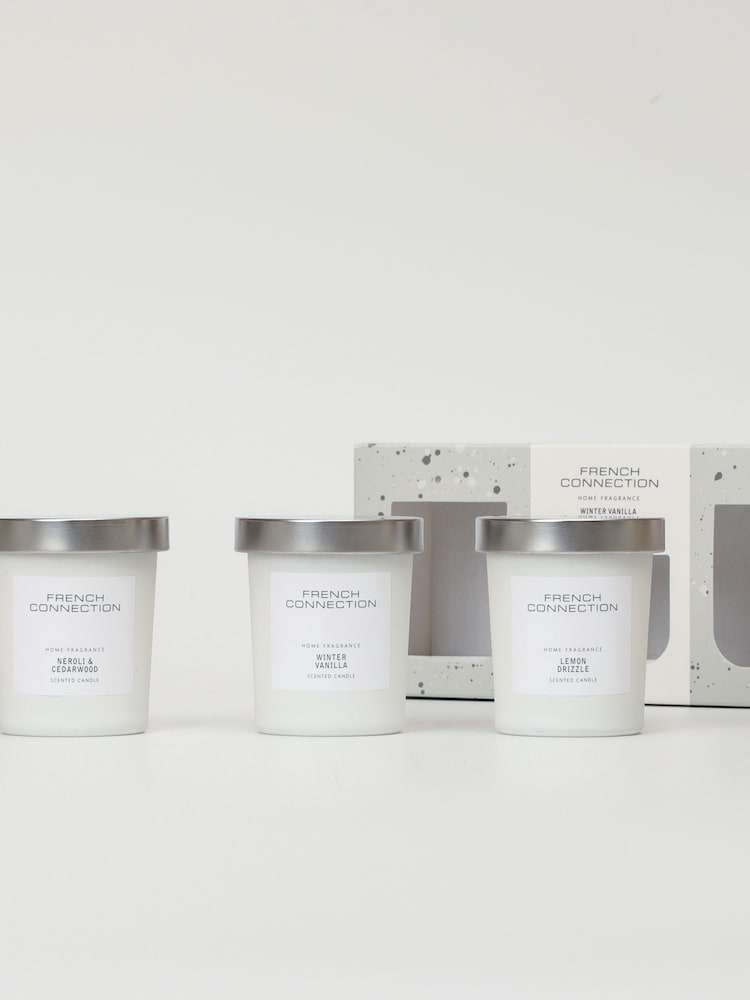 French Connection White Collection Trio of Candles Gift Set 3 X 64G - Image 1 of 5