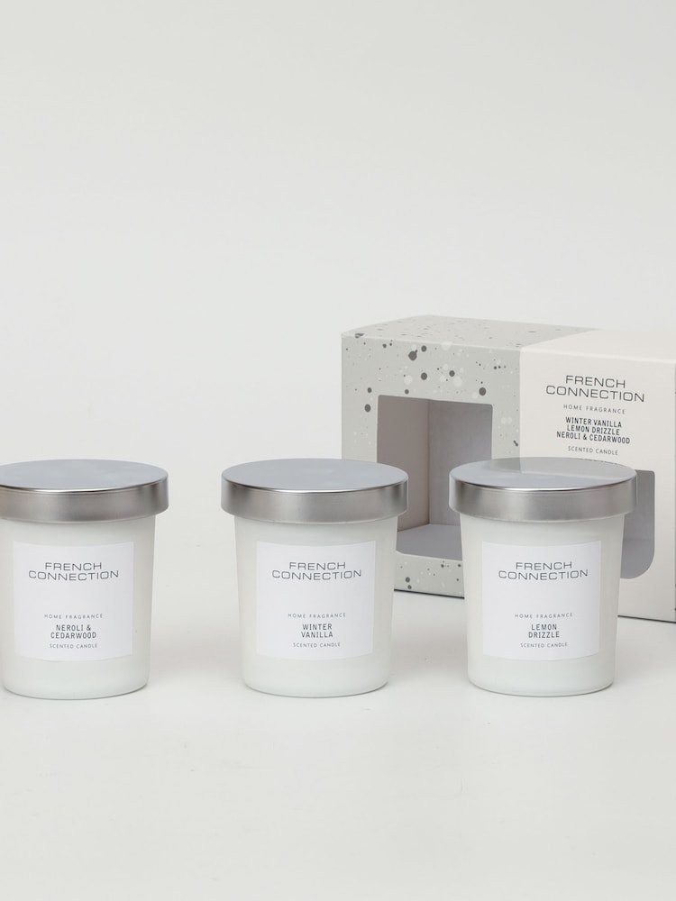 French Connection White Collection Trio of Candles Gift Set 3 X 64G - Image 2 of 5