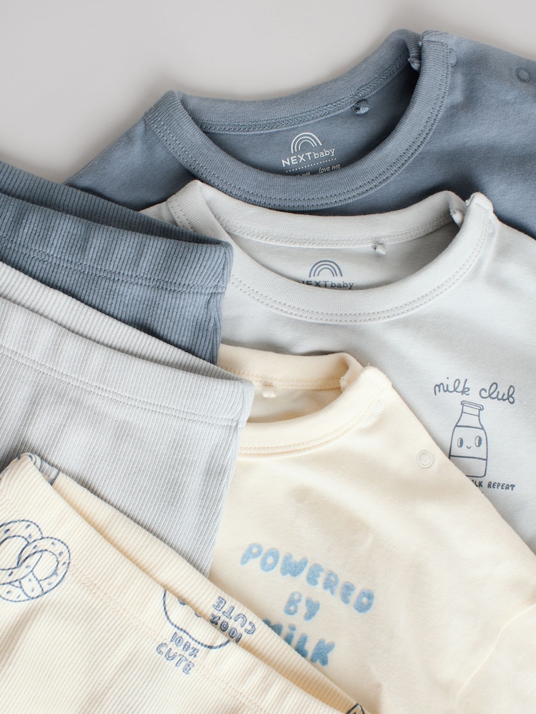 Blue Milk Club Baby Tops and Leggings 6 Piece Set - Image 13 of 17